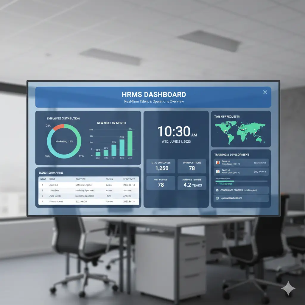 Meizo HRMS dashboard for employee management